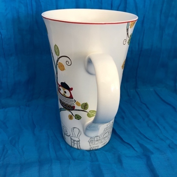 NWOT - Enchanted Woods 222 Fifth Mug Cartoon Style French Owls & Paris Skyline - Picture 14 of 16